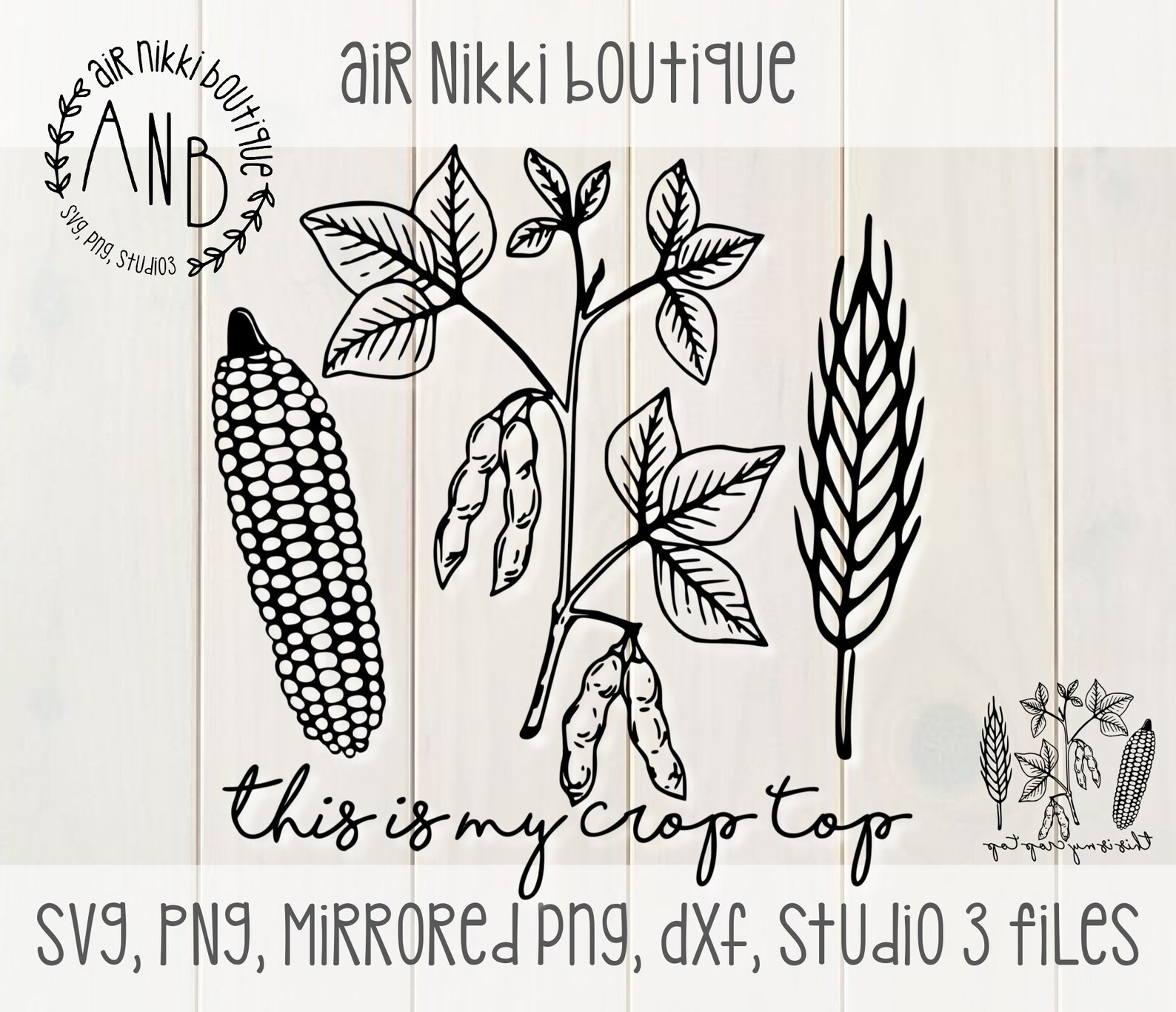 This is My Crop Top Corn Wheat Soy Beans SVG PNG Studio Etsy