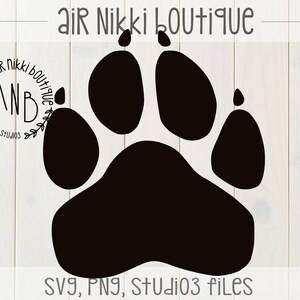 Paw Print with nails SVG, PNG, DXF, Studio 3 files, instant download
