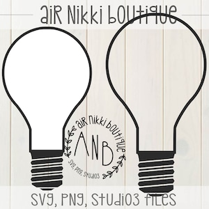Light Bulb SVG, PNG, Studio 3 files, outline, layered, instant download