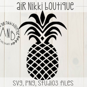 Pineapple SVG, PNG, DXF, Studio 3 files, instant download