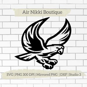 Valk vliegende vogel vleugels SVG PNG DXF gespiegelde png Studio 3 bestanden instant download cricut silhouette cameo htv vinyl plotter hittepers