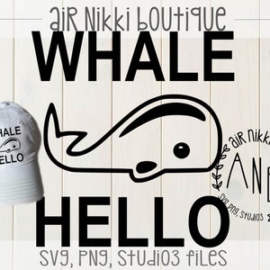 Walvis Hallo, nou hallo, walvis, zomervakantie, stranddag SVG, PNG, studio3-bestanden, instant download