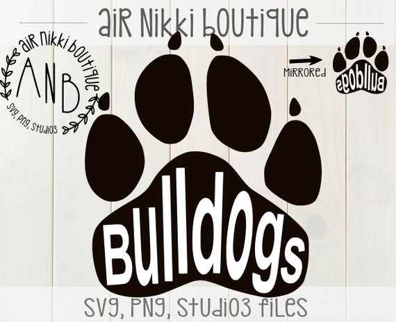 Download Bulldog Paw Print Svg Png Dxf Studio3 Mirrored Png Files Etsy