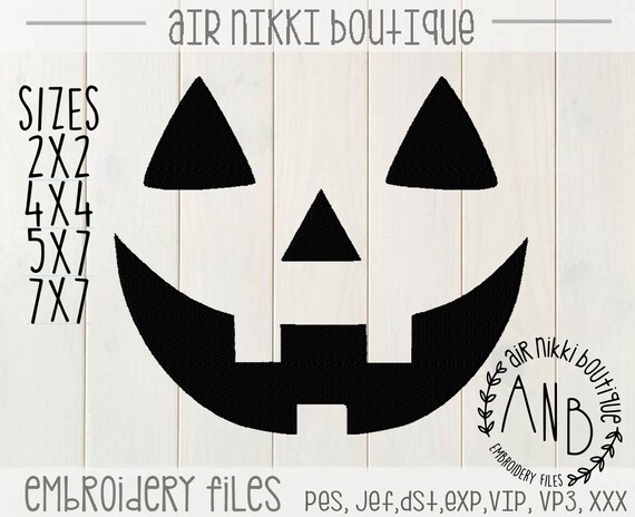 Pumpkin Face fill embroidery file, sizes 2x2.3, 4x4, 5x7, 7x7, pes, dst, exp, jef, vip, vip3, xxx, 4x4, 5x7, instant download, zipped file