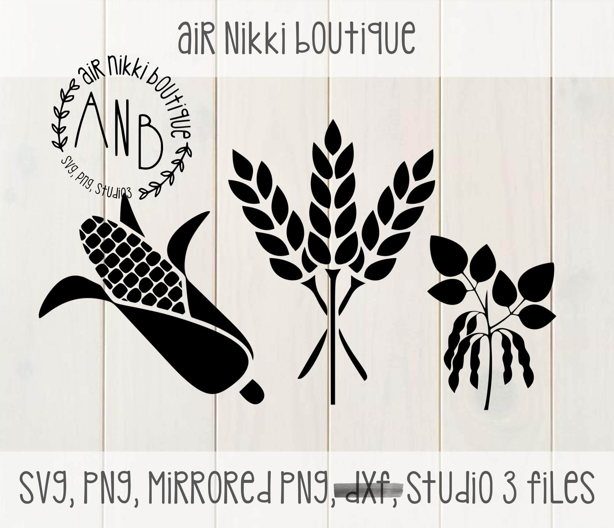 Corn Wheat Soy Beans SVG PNG Studio3 Files Instant Etsy