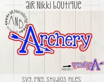 Archery, bulls eye, arrow, SVG, PNG, Studio3 files, instant download, cut file, cameo, cricut, cut n scan 2, 300 dpi, mirrored png