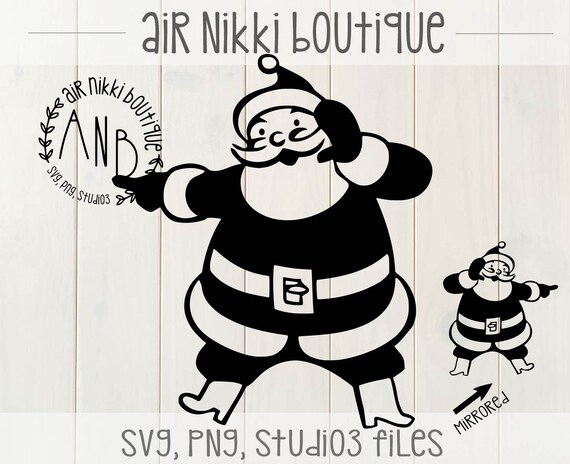 Download Pointing Santa Vintage Svg Png Dxf Studio 3 Files Instant Etsy