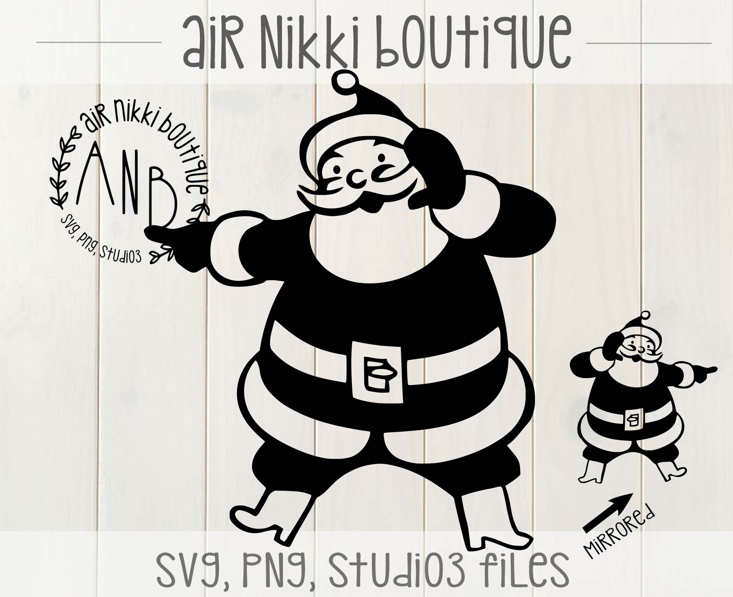 Download Pointing Santa Vintage Svg Png Dxf Studio 3 Files Instant Etsy