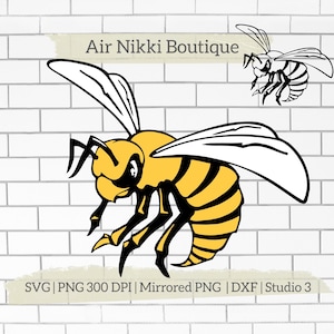 Hornet Bee Wasp layered outline SVG PNG DXF Mirrored png Studio 3 files instant download cricut silhouette cameo htv vinyl zipped file