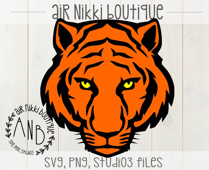 May include: A close-up of an orange tiger face with black stripes and yellow eyes. The image is a digital illustration.