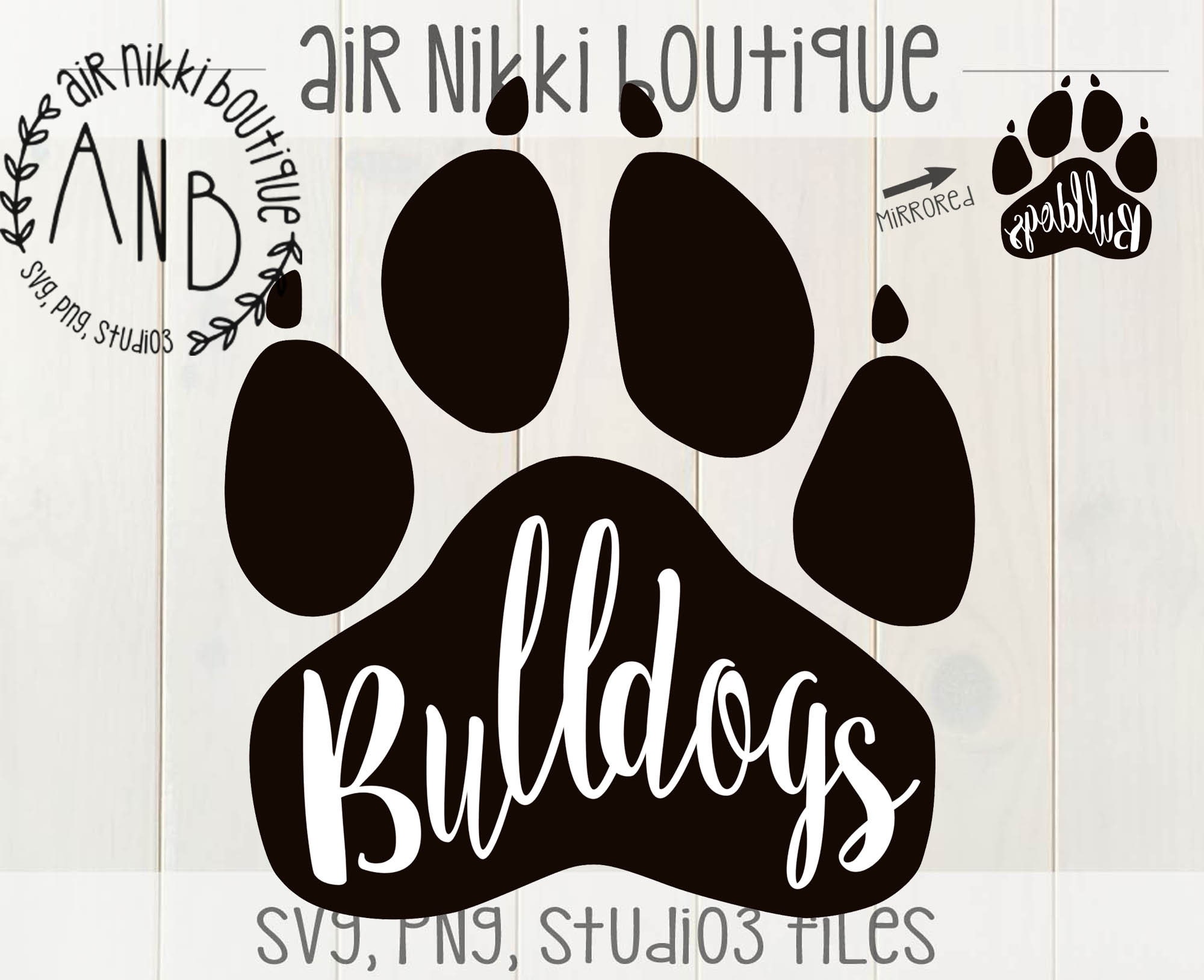 Bulldogs in Paw Print SVG PNG studio3 files instant | Etsy