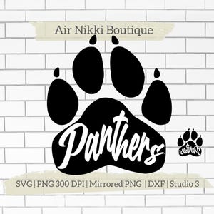 Panters fancy lettertype Paw Print SVG PNG DXF gespiegeld png Studio 3 bestanden instant download cricut silhouette cameo htv plotter school shirt idee