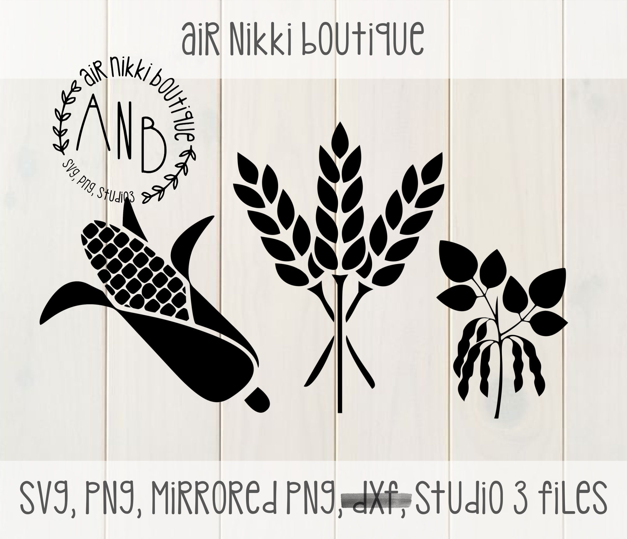 Corn Wheat Soy Beans SVG PNG Studio3 Files Instant Etsy
