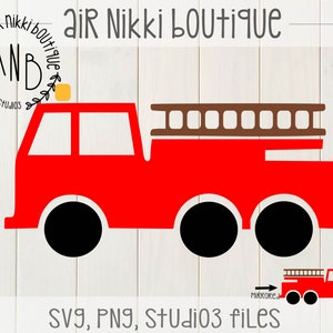Brandbil, födelsedag, födelsedagsfesttröja SVG, PNG, speglade PNG, Studio 3-filer, omedelbar nedladdning bild 1