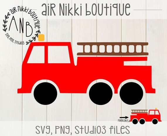 Fire Truck, birthday, birthday party shirt SVG, PNG, Mirrored PNG, Studio 3 files, instant download