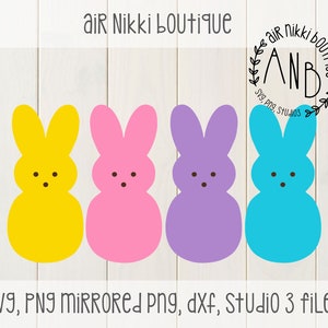 Bunny Peeps, Easter, SVG, PNG, Mirrored png, DXF, Studio 3 files, instant download, design space, cricut, silhouette cameo