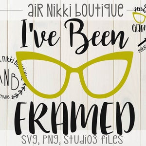 Ich wurde gerahmt, Brille SVG, PNG, DXF, Studio 3 Dateien, sofortiger Download, gespiegelt, Png, 300 dpi