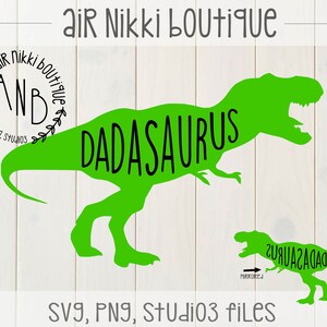 Dadasaurus Rex SVG, PNG, studio3, mirrored png files, instant download, T-rex, Dinosaur