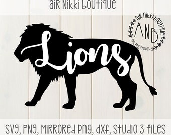 Lions, outline, SVG, PNG, DXF files, instant download, cut file, cameo, cricut, cut n scan