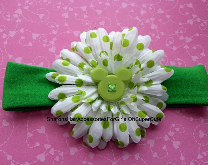 Disney Green Polka Dot Headband Disney Headband Mickey Etsy