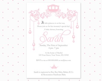 Baby shower invitation / Chandelier / baby girl / printable