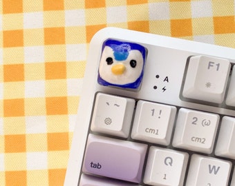 Blue Penguin Artisan Clay Keycap