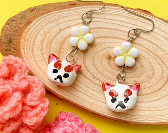 Puppycat Handmade Clay Dangle Earrings