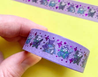 Bark Mage Foil Washi Tape, Witchy Wizard Dog Stationery