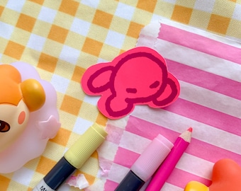 Sleepy Pink Blob Matt Sticker