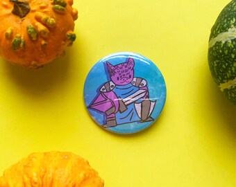 Bat-tle Mage RPG Fantasy Inspired 58mm Button Badge