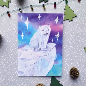 Artic Fox A6 Recycled Christmas Greeting Card image 2