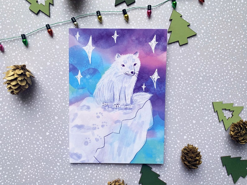 Artic Fox A6 Recycled Christmas Greeting Card image 2