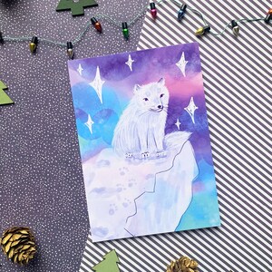 Artic Fox A6 Recycled Christmas Greeting Card image 5