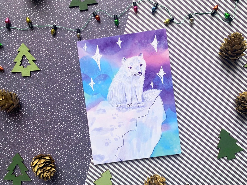 Artic Fox A6 Recycled Christmas Greeting Card image 5