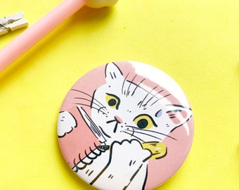 Mochi Taking Notes 58mm Button Badge