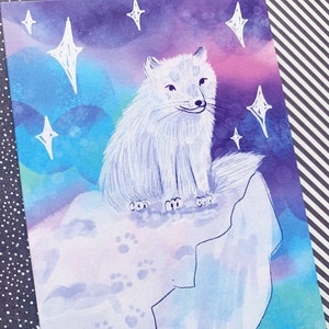 Artic Fox A6 Recycled Christmas Greeting Card image 1