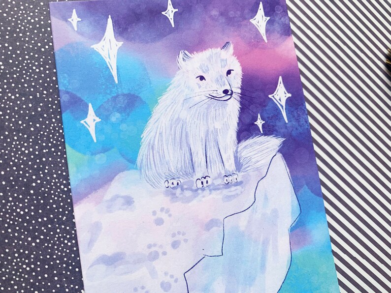 Artic Fox A6 Recycled Christmas Greeting Card image 1