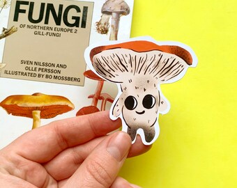 Mushroom Illustrated Matt Cute Sticker - Bullet Journalling - Scrapbooking - Cottagecore