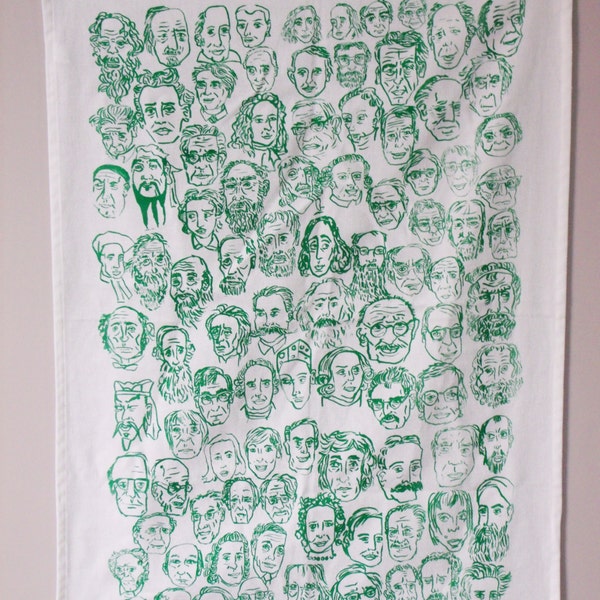 100 Philosophers Screen Printed Tea Towel