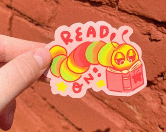 Read On Caterpillar Matt Paper Sticker