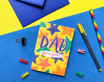 Dad You're Fab A6 Recycled Greeting Card - Fathers Day
