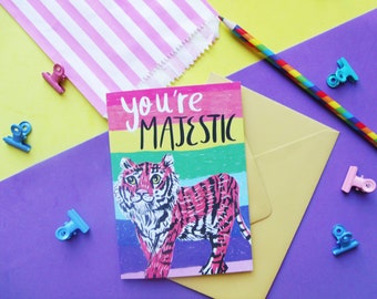 Vous êtes Majestic Tiger A6 Carte de voeux recyclée