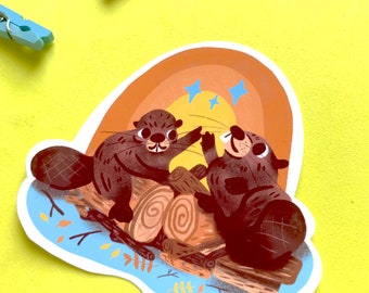 Beavers Matt Illustrated Sticker