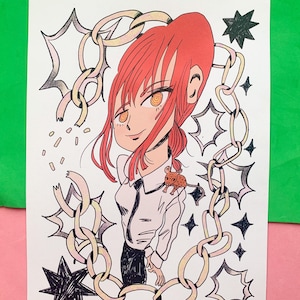 Lámina artística A4 de Devil Contract, Anime, Otaku, Manga, Fantasía, Shonen