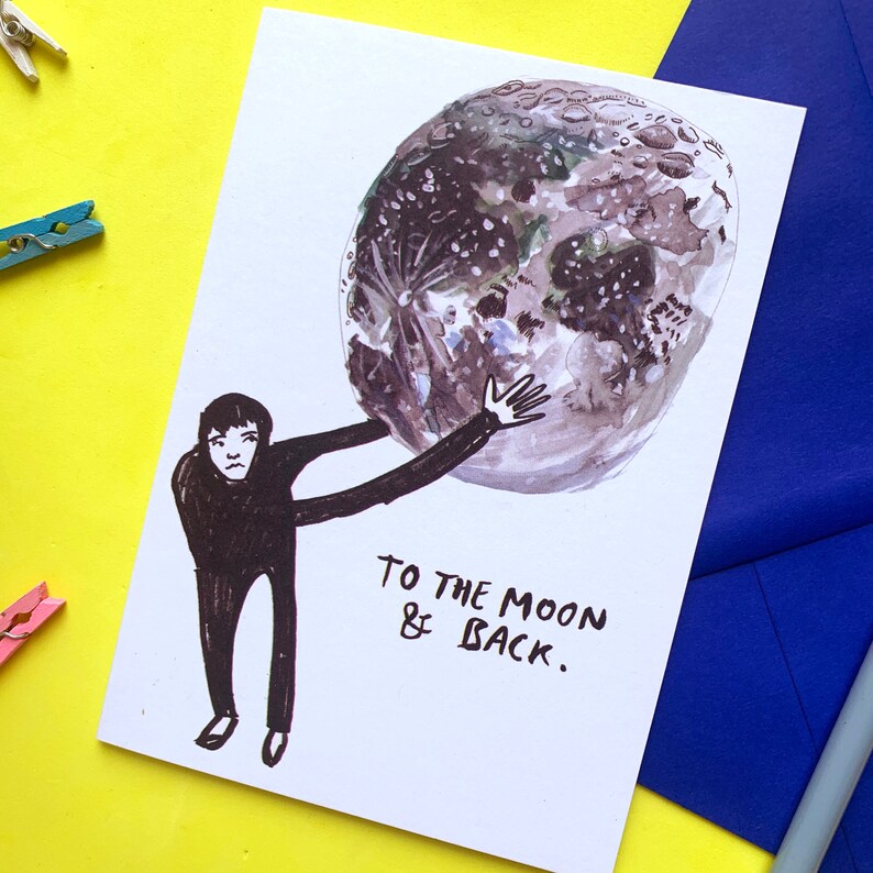 Moon And Back Greeting Card image 4