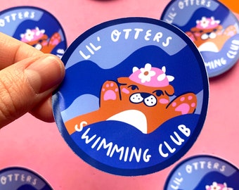 Lil Otters Swimming Club Matt Sticker