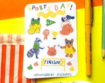 Sports Day Matt Paper Sticker Sheet