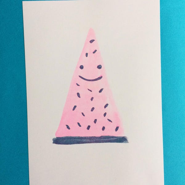 Watermelon Risograph Print