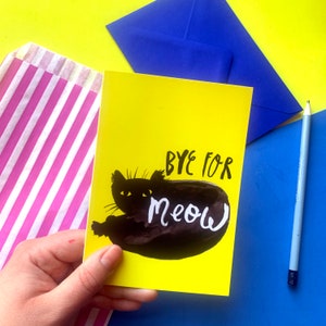 Bye For Meow Recycled Greeting Card image 2