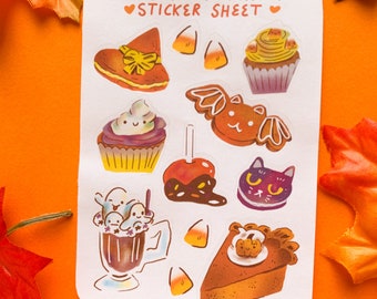 Spooky Bakery Matt Paper Sticker Sheet - Halloween Stickers -  Bulletjournalling - Scrapbooking